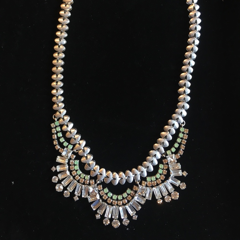 Stella & Dot silver Belle necklace statement